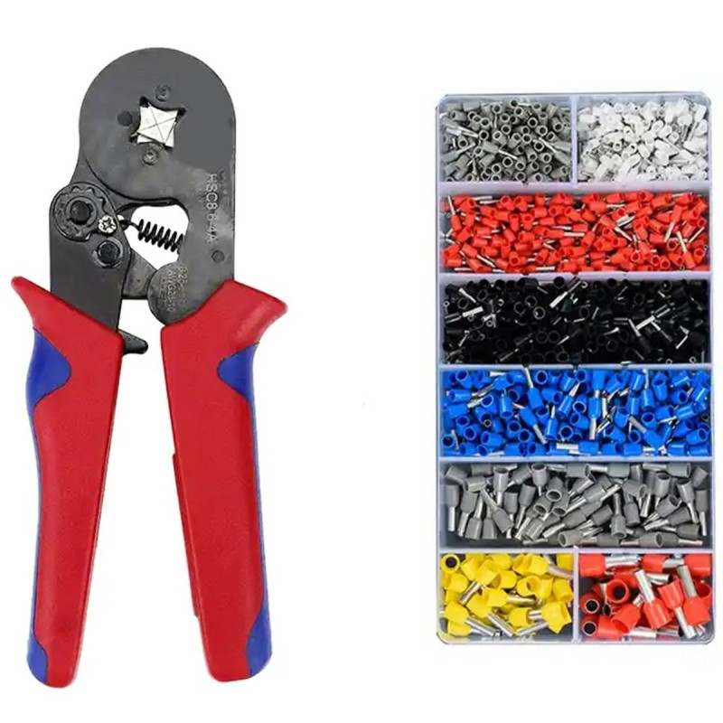 Set Cleste sertizare / crimpare pentru ferrule / pini de capat, izolate și neizolate + pini 1200bu - imagine 7